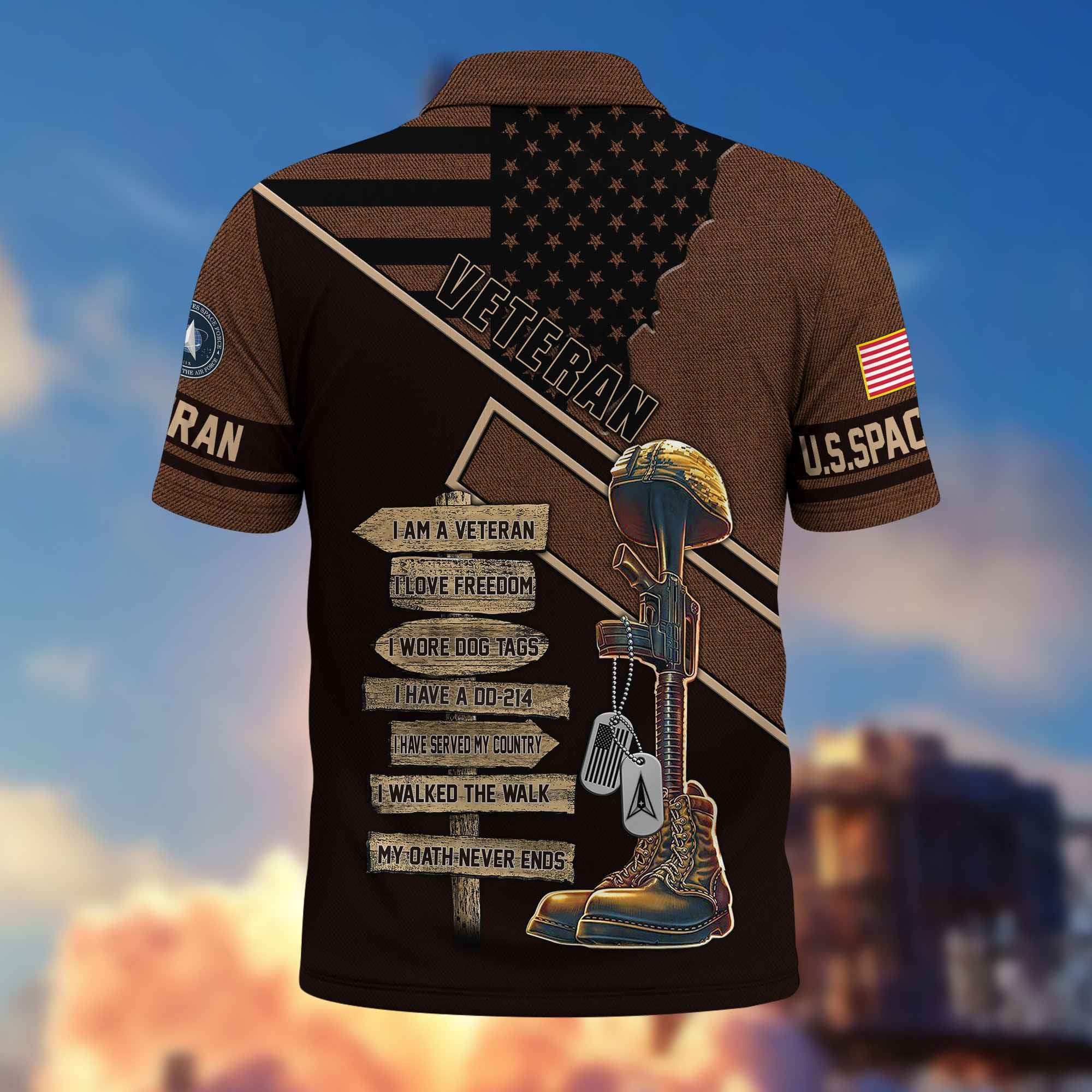 Premium US Veterans Polo Shirt, Gifts For US Veterans, Gifts For Dad, For Husband, Gifts On Father's Day, Armed Forces Day, Independence Day, Veterans Day.