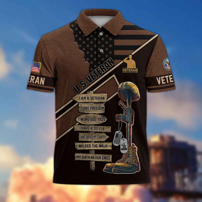 Premium US Veterans Polo Shirt, Gifts For US Veterans, Gifts For Dad, For Husband, Gifts On Father's Day, Armed Forces Day, Independence Day, Veterans Day.