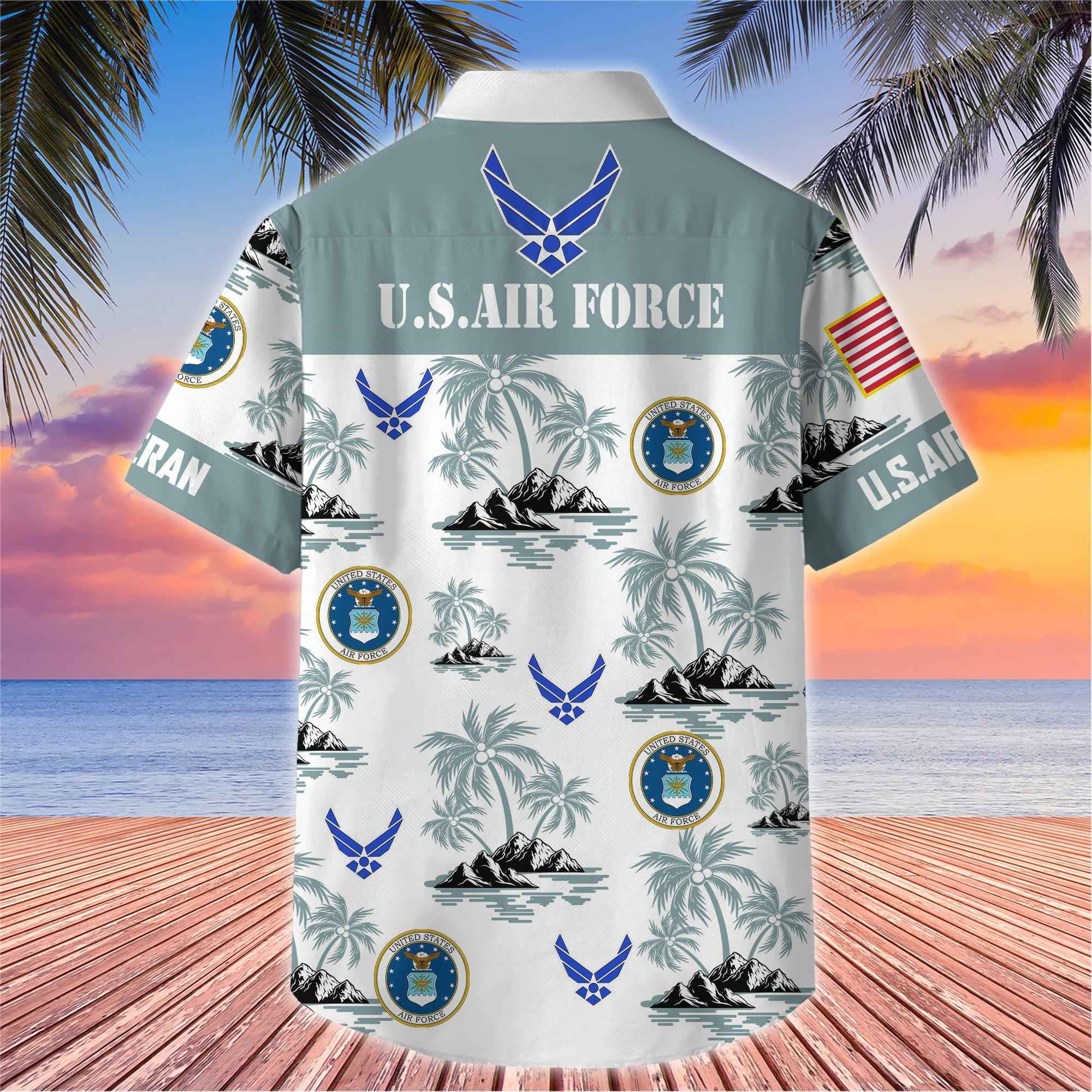 Premium US Veterans Hawaiian Shirt, Gifts For US Veterans, Gifts On Father's Day, Armed Forces Day, Veterans Day.