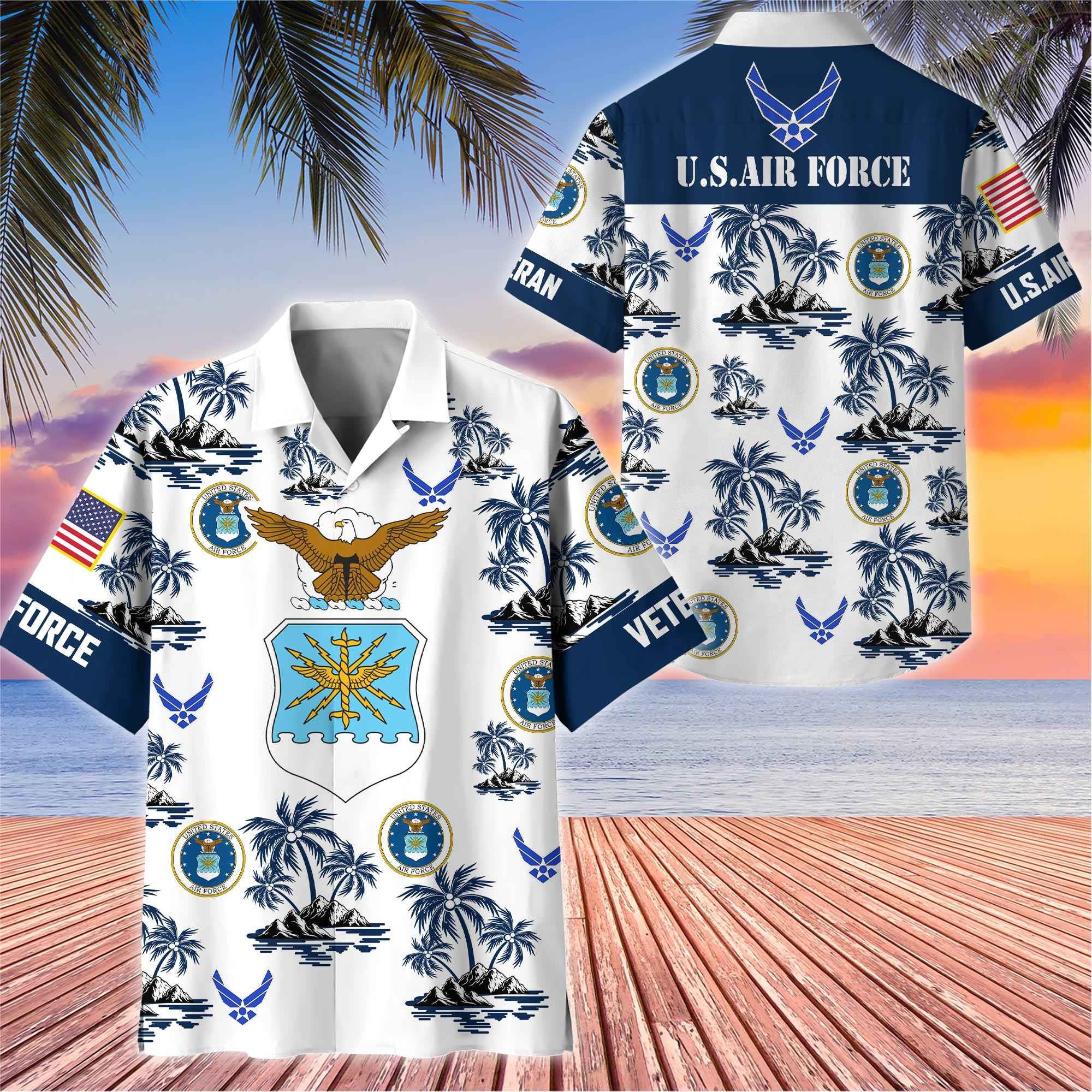Premium US Veterans Hawaiian Shirt, Gifts For US Veterans, Gifts On Father's Day, Armed Forces Day, Veterans Day.