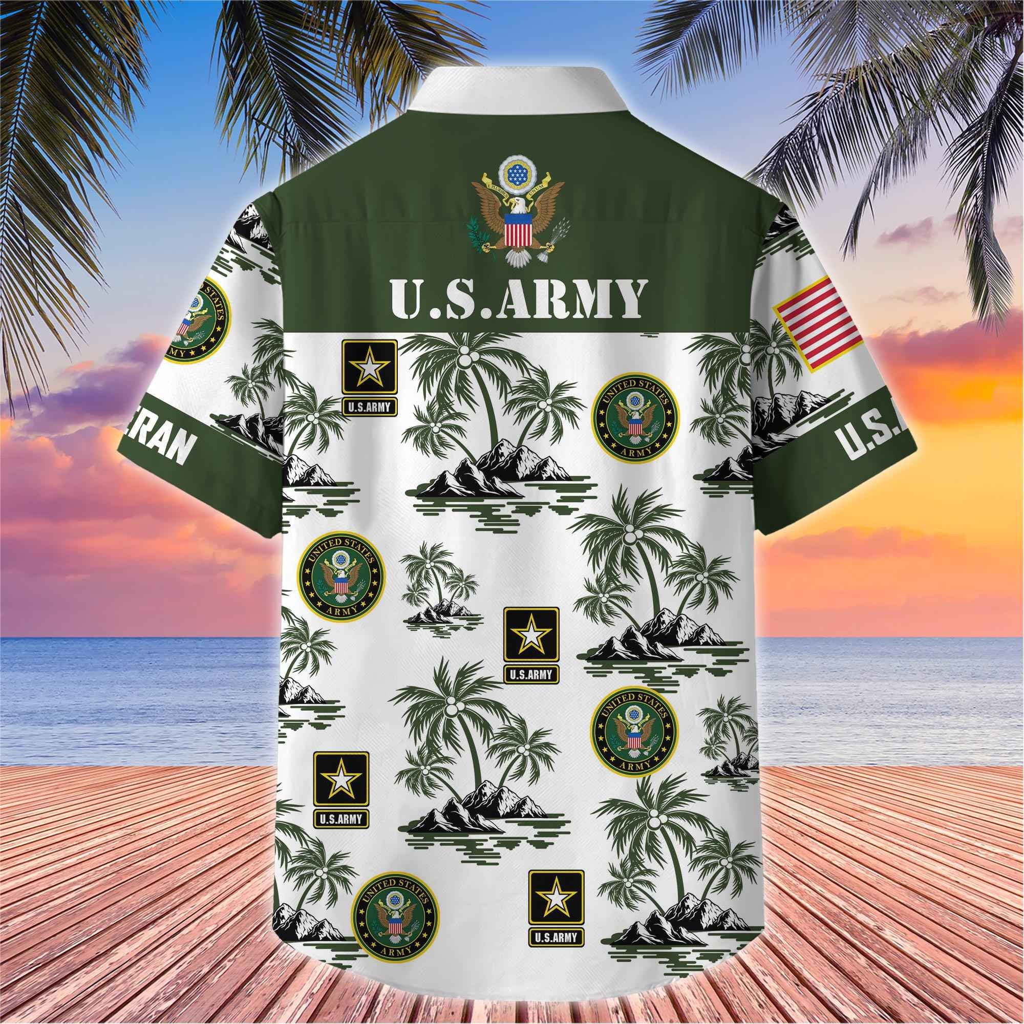 Premium US Veterans Hawaiian Shirt, Gifts For US Veterans, Gifts On Father's Day, Armed Forces Day, Veterans Day.