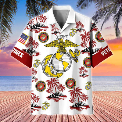 Premium US Veterans Hawaiian Shirt, Gifts For US Veterans, Gifts On Father's Day, Armed Forces Day, Veterans Day.