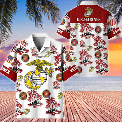 Premium US Veterans Hawaiian Shirt, Gifts For US Veterans, Gifts On Father's Day, Armed Forces Day, Veterans Day.