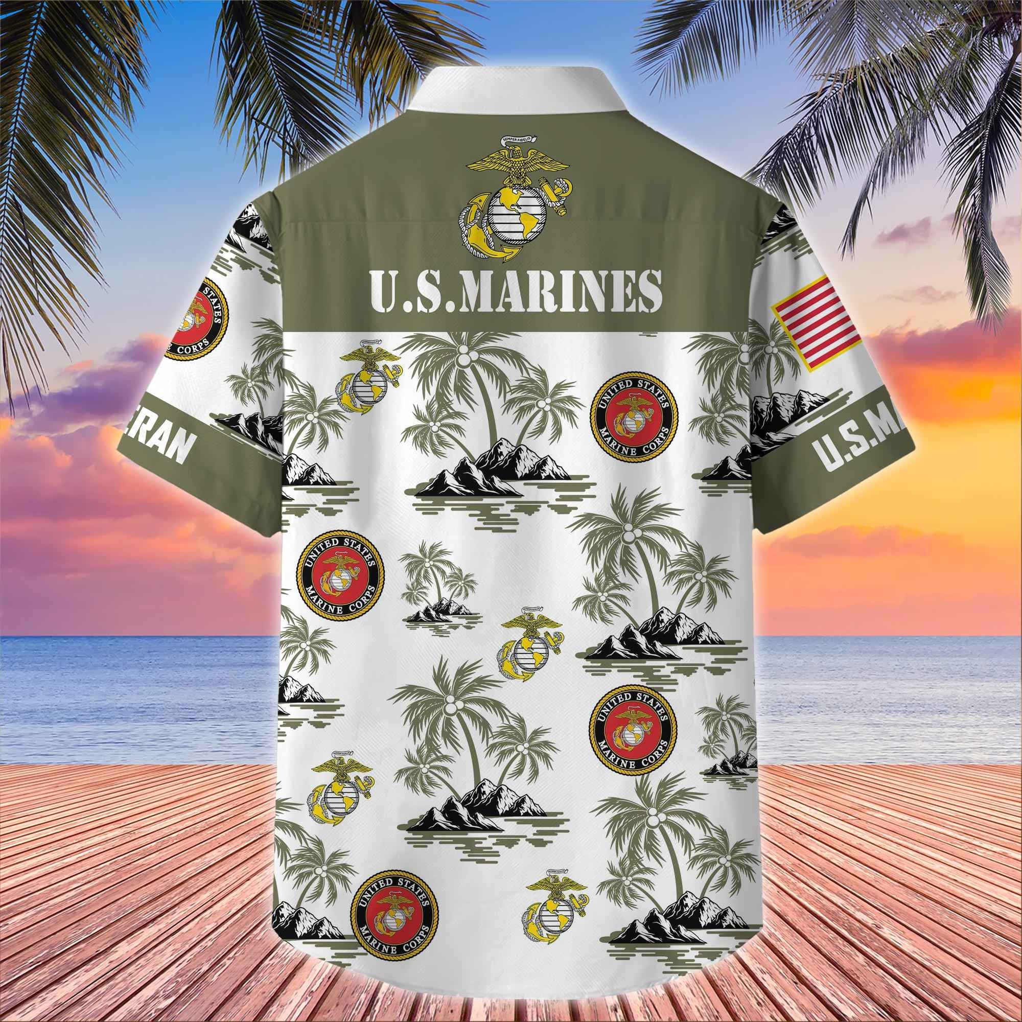 Premium US Veterans Hawaiian Shirt, Gifts For US Veterans, Gifts On Father's Day, Armed Forces Day, Veterans Day.