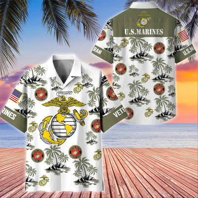 Premium US Veterans Hawaiian Shirt, Gifts For US Veterans, Gifts On Father's Day, Armed Forces Day, Veterans Day.