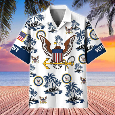 Premium US Veterans Hawaiian Shirt, Gifts For US Veterans, Gifts On Father's Day, Armed Forces Day, Veterans Day.