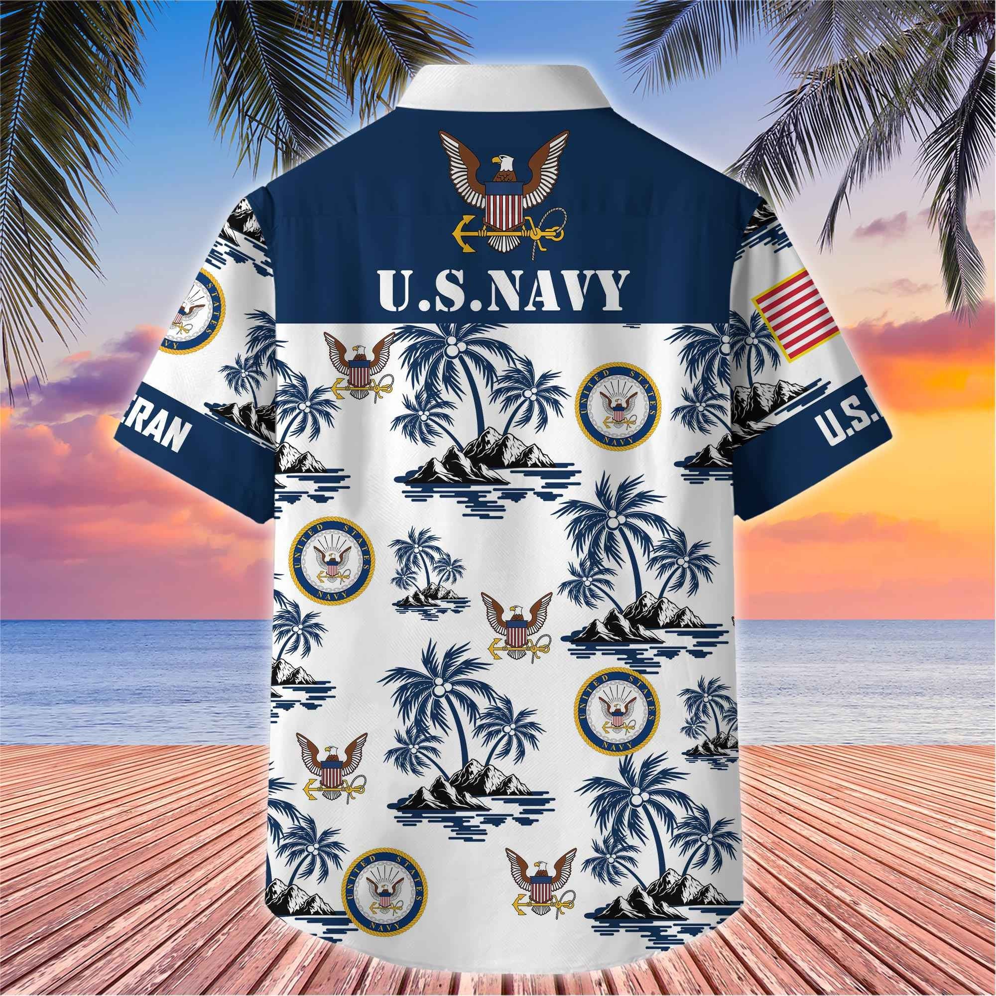 Premium US Veterans Hawaiian Shirt, Gifts For US Veterans, Gifts On Father's Day, Armed Forces Day, Veterans Day.
