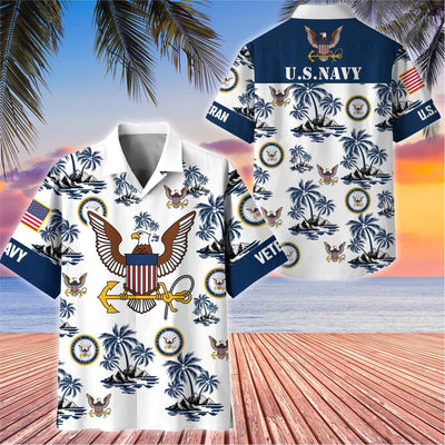 Premium US Veterans Hawaiian Shirt, Gifts For US Veterans, Gifts On Father's Day, Armed Forces Day, Veterans Day.