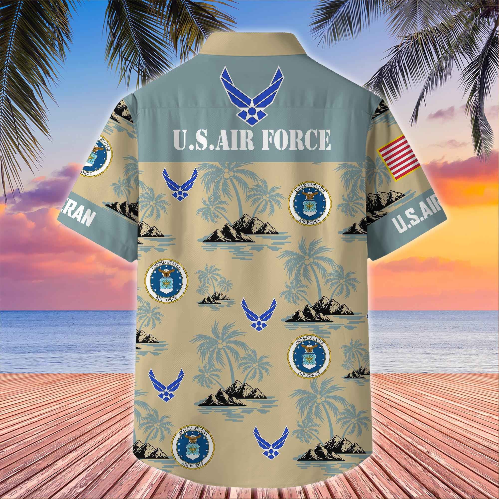 Premium US Veterans Hawaiian Shirt, Gifts For US Veterans, Gifts On Father's Day, Armed Forces Day, Veterans Day.