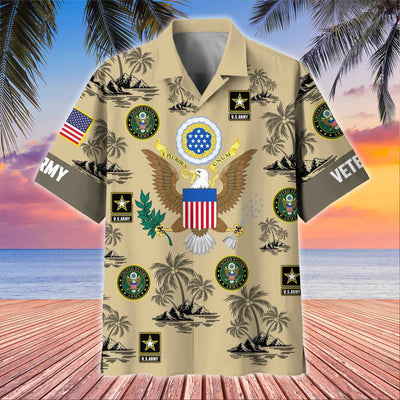 Premium US Veterans Hawaiian Shirt, Gifts For US Veterans, Gifts On Father's Day, Armed Forces Day, Veterans Day.
