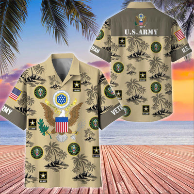 Premium US Veterans Hawaiian Shirt, Gifts For US Veterans, Gifts On Father's Day, Armed Forces Day, Veterans Day.
