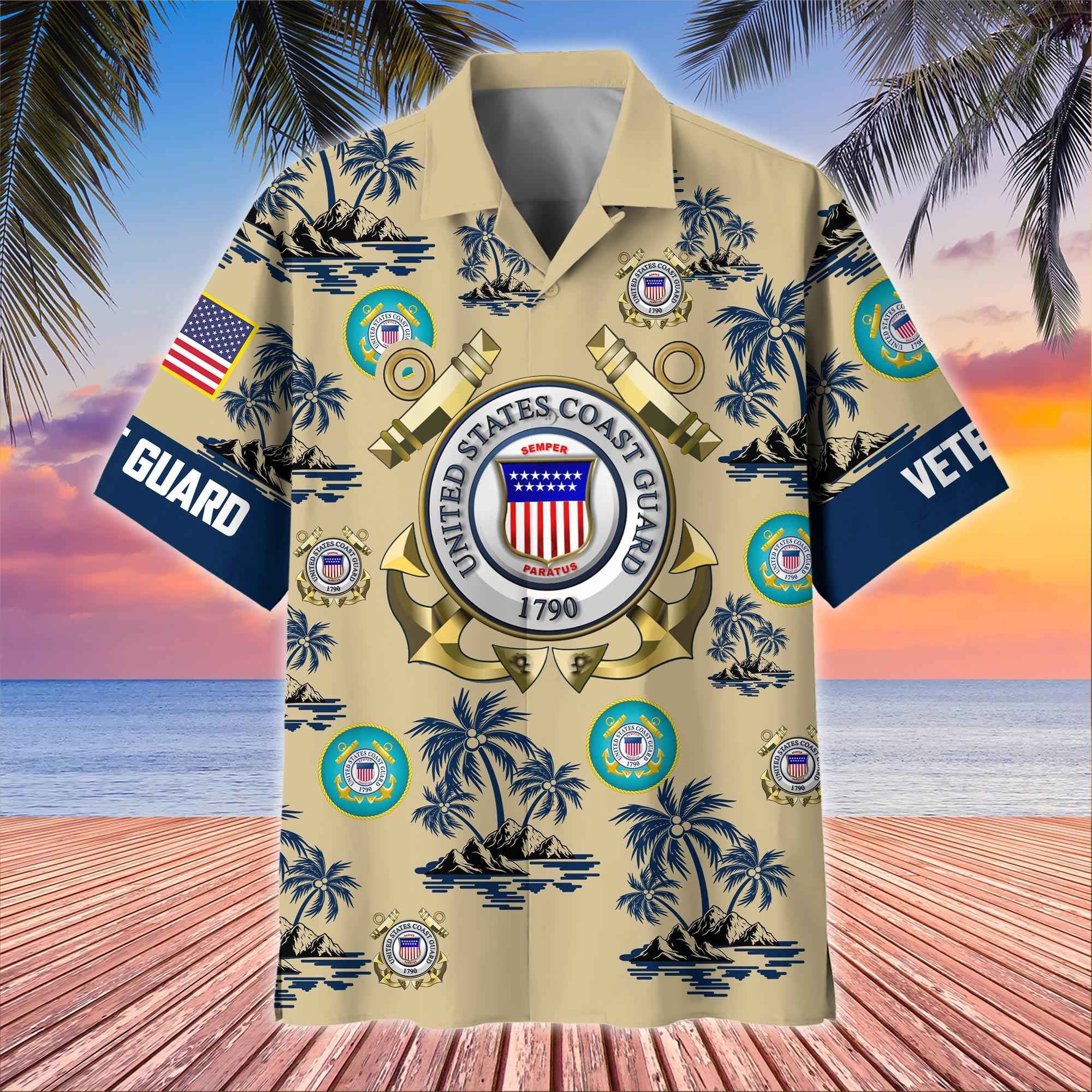 Premium US Veterans Hawaiian Shirt, Gifts For US Veterans, Gifts On Father's Day, Armed Forces Day, Veterans Day.