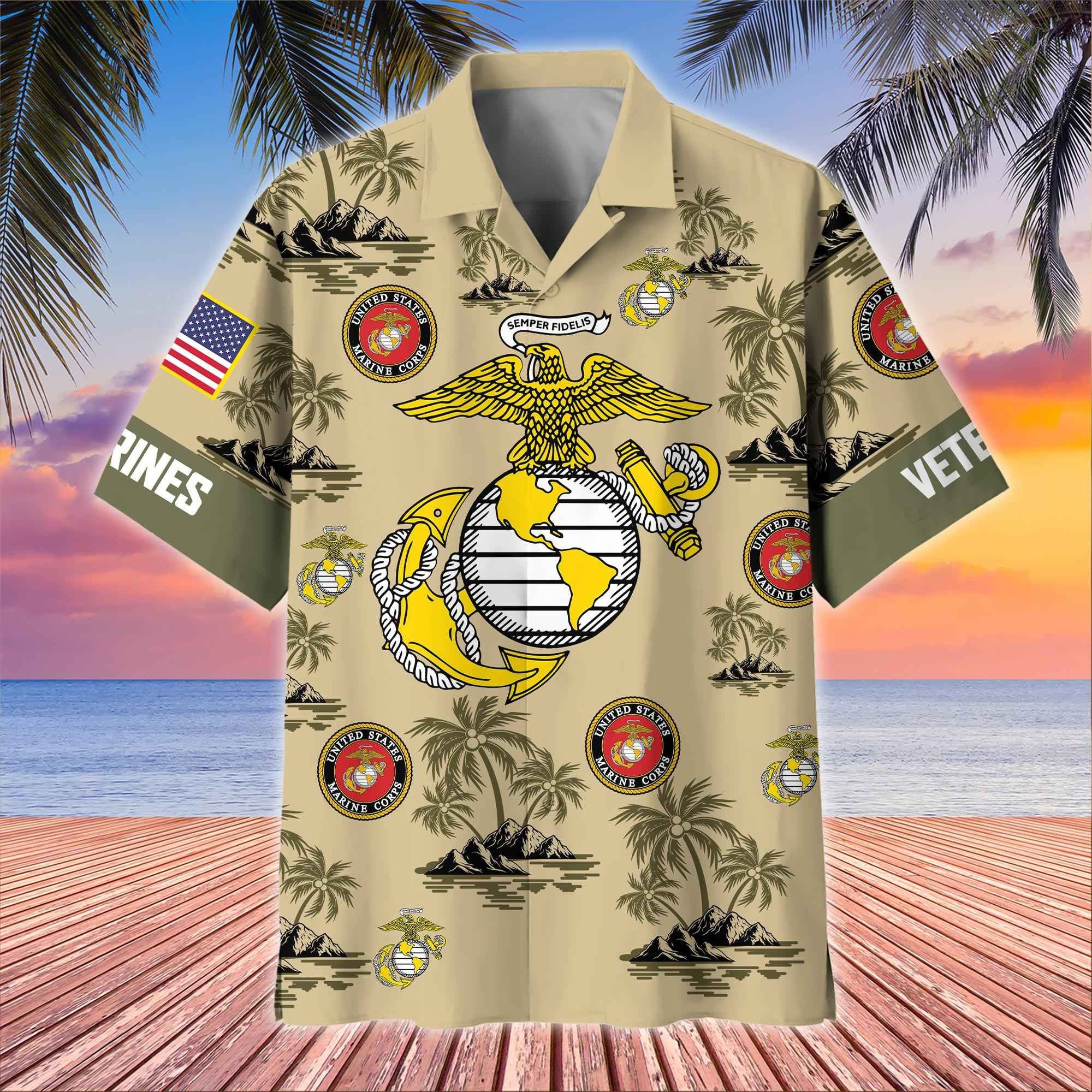 Premium US Veterans Hawaiian Shirt, Gifts For US Veterans, Gifts On Father's Day, Armed Forces Day, Veterans Day.