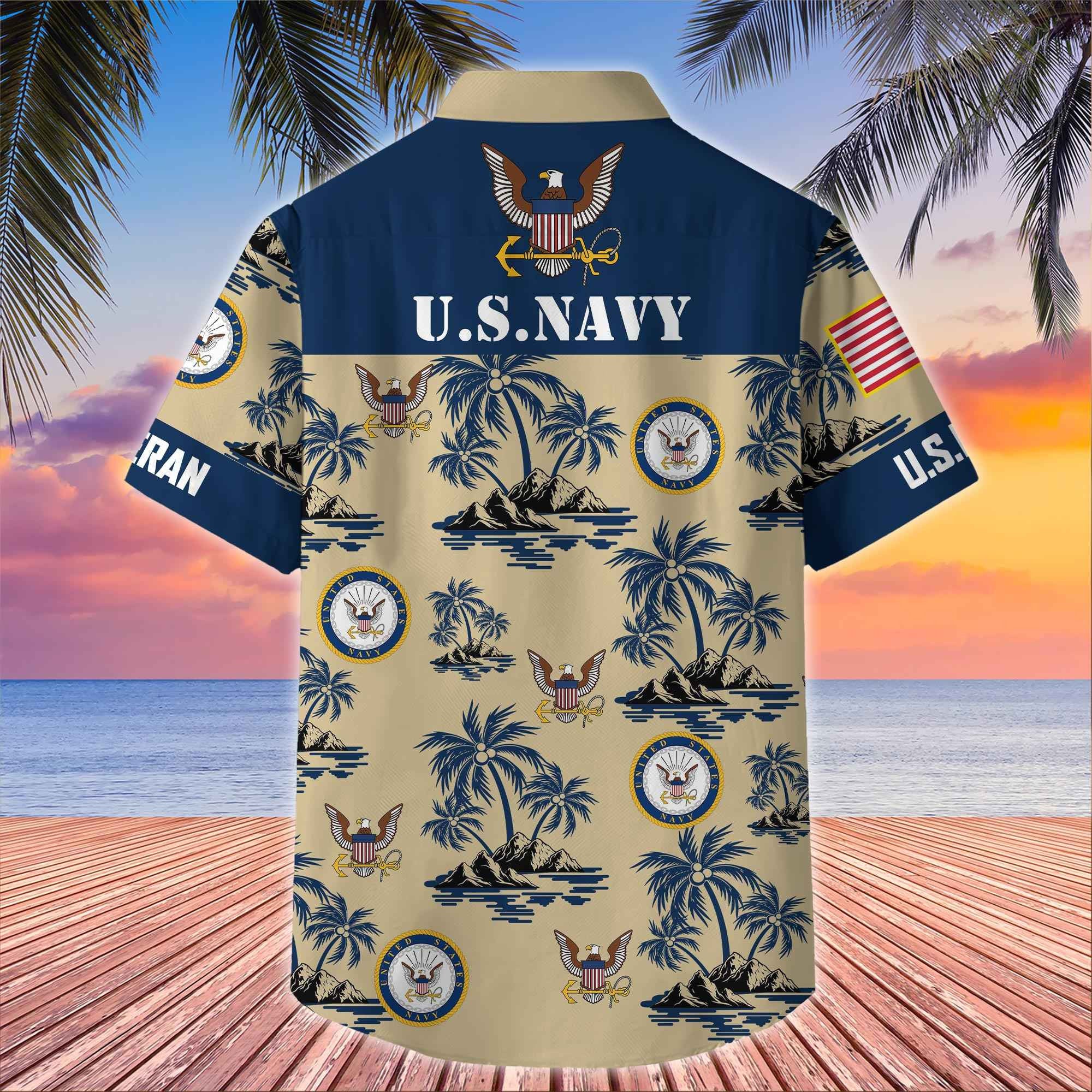 Premium US Veterans Hawaiian Shirt, Gifts For US Veterans, Gifts On Father's Day, Armed Forces Day, Veterans Day.