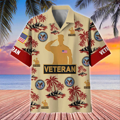 Premium US Veterans Hawaiian Shirt, Gifts For US Veterans, Gifts On Father's Day, Armed Forces Day, Veterans Day.