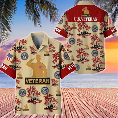 Premium US Veterans Hawaiian Shirt, Gifts For US Veterans, Gifts On Father's Day, Armed Forces Day, Veterans Day.