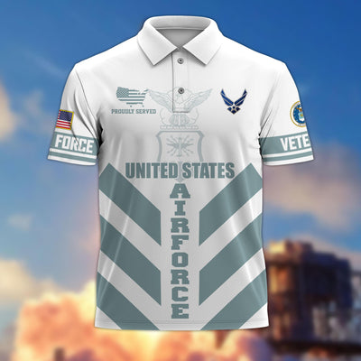 Premium US Veterans Polo Shirt, Gifts For US Veterans, Gifts On Father's Day, Armed Forces Day, Veterans Day.