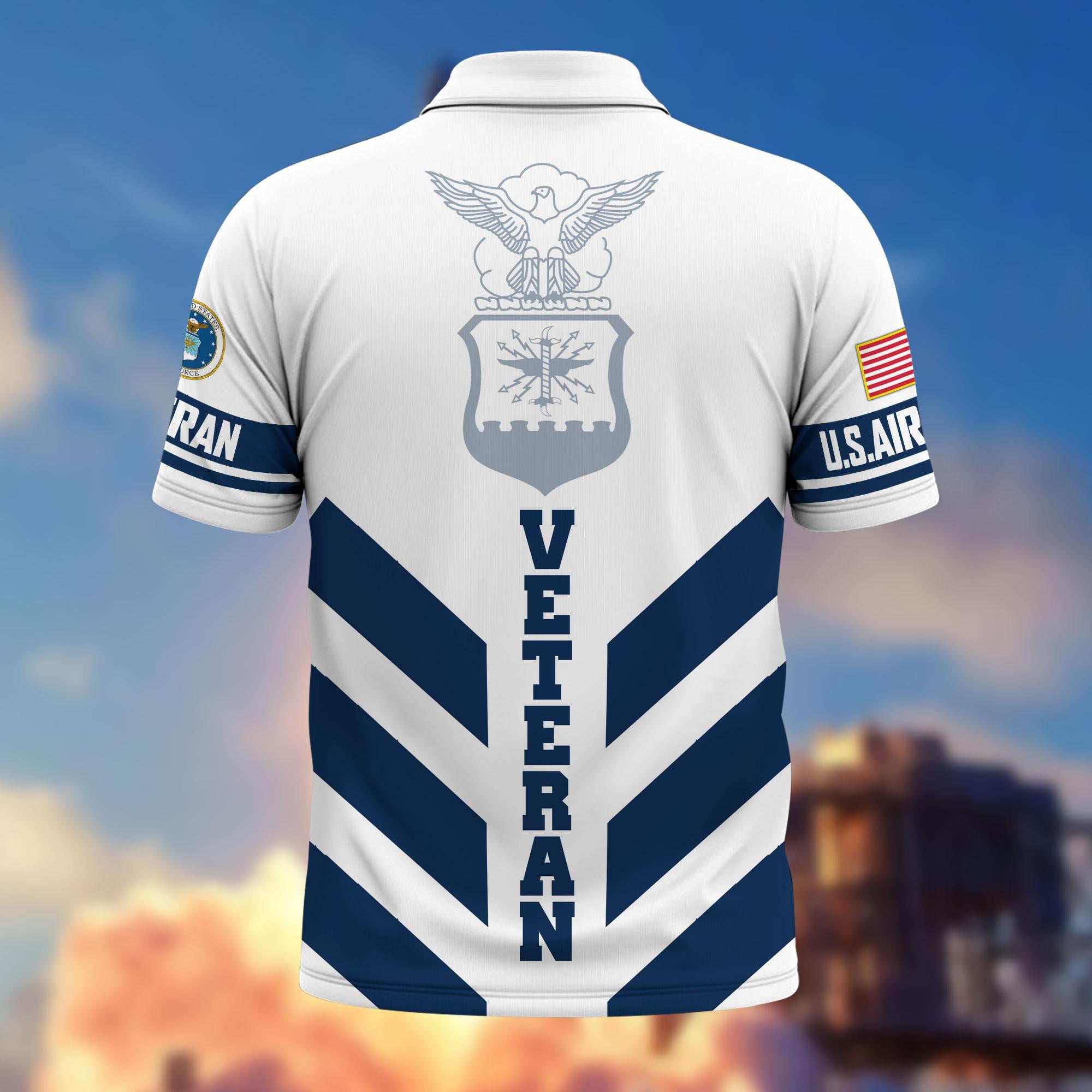 Premium US Veterans Polo Shirt, Gifts For US Veterans, Gifts On Father's Day, Armed Forces Day, Veterans Day.