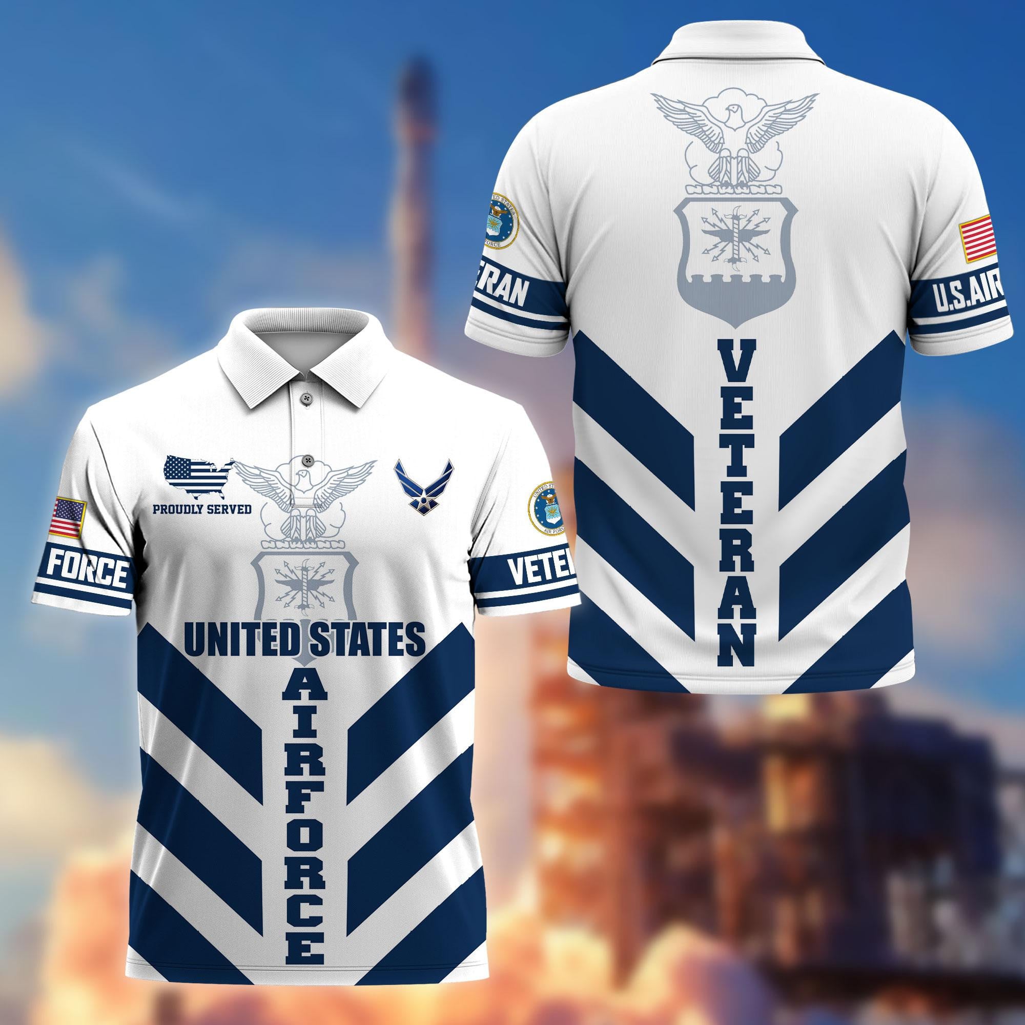 Premium US Veterans Polo Shirt, Gifts For US Veterans, Gifts On Father's Day, Armed Forces Day, Veterans Day.