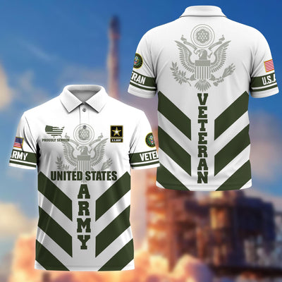 Premium US Veterans Polo Shirt, Gifts For US Veterans, Gifts On Father's Day, Armed Forces Day, Veterans Day.