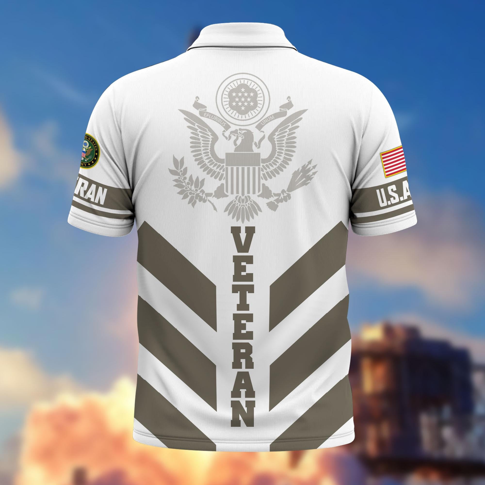 Premium US Veterans Polo Shirt, Gifts For US Veterans, Gifts On Father's Day, Armed Forces Day, Veterans Day.