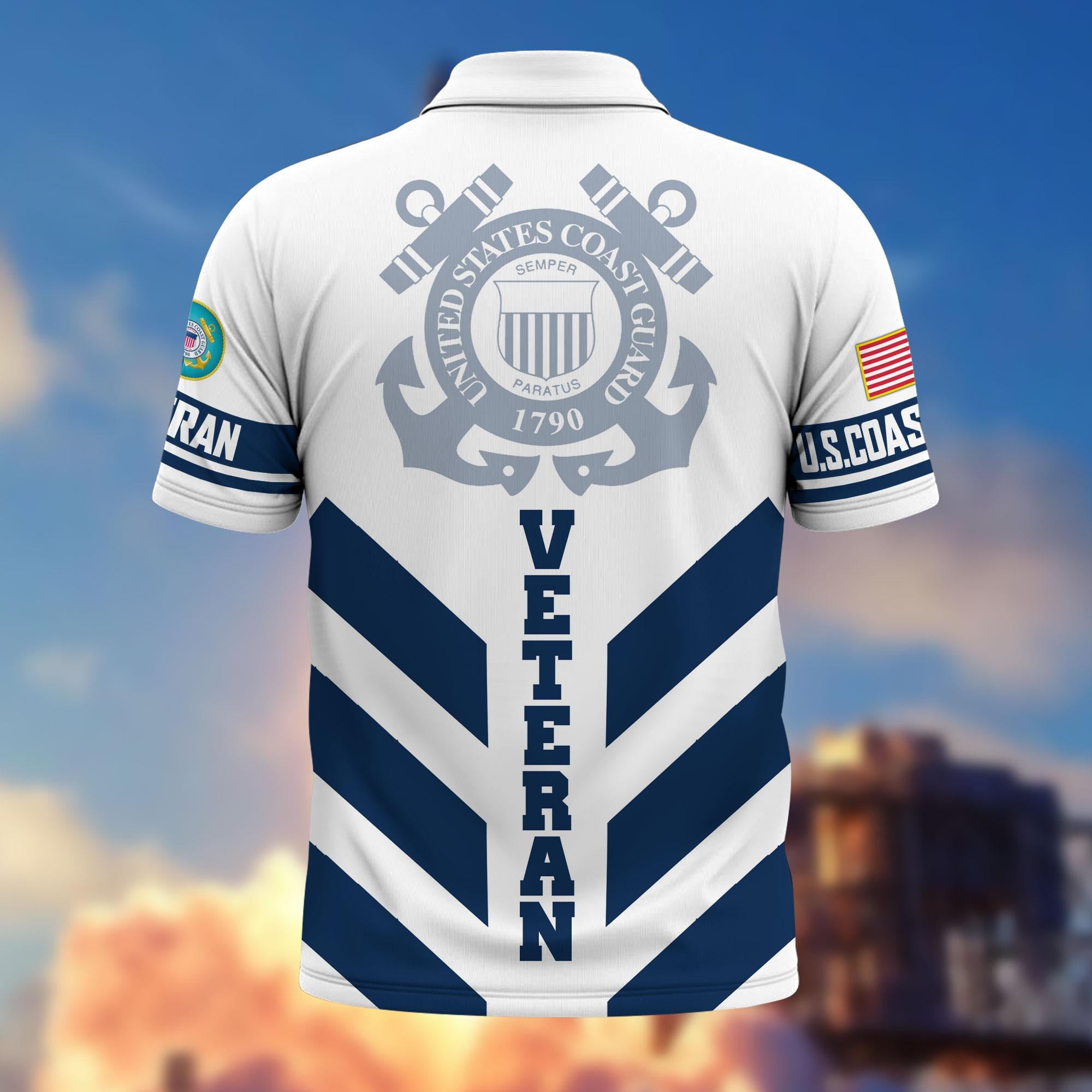 Premium US Veterans Polo Shirt, Gifts For US Veterans, Gifts On Father's Day, Armed Forces Day, Veterans Day.