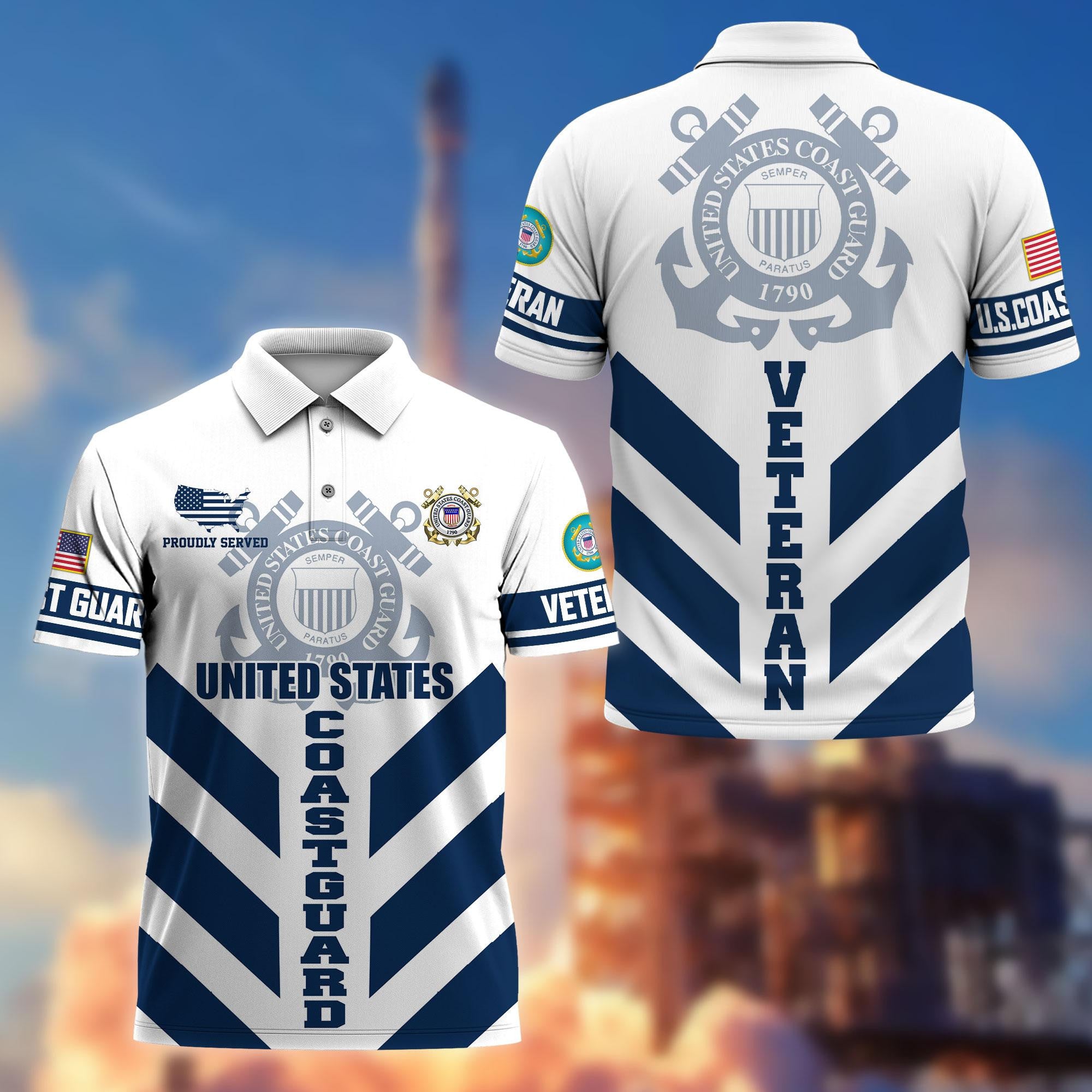 Premium US Veterans Polo Shirt, Gifts For US Veterans, Gifts On Father's Day, Armed Forces Day, Veterans Day.