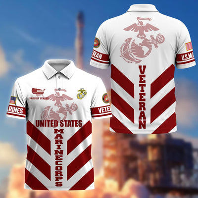 Premium US Veterans Polo Shirt, Gifts For US Veterans, Gifts On Father's Day, Armed Forces Day, Veterans Day.