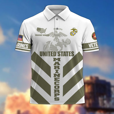 Premium US Veterans Polo Shirt, Gifts For US Veterans, Gifts On Father's Day, Armed Forces Day, Veterans Day.