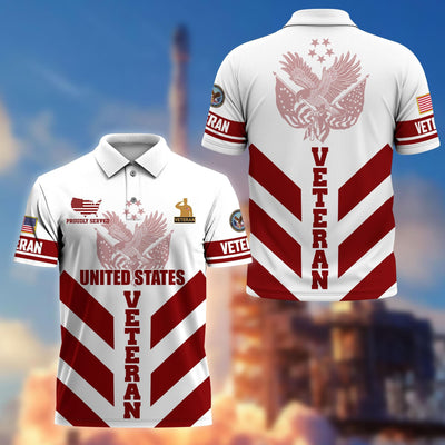 Premium US Veterans Polo Shirt, Gifts For US Veterans, Gifts On Father's Day, Armed Forces Day, Veterans Day.