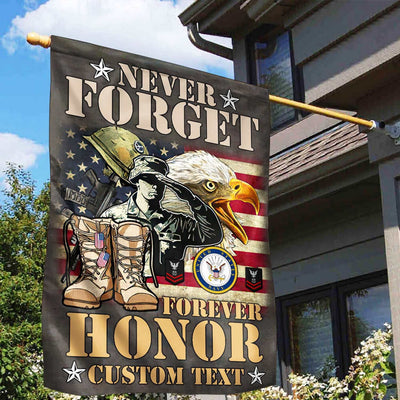 Premium Custom US Navy Veteran Flag, Gift For Navy Veteran, American Flag, Patriotic Flag, Garden Flag, House Flag