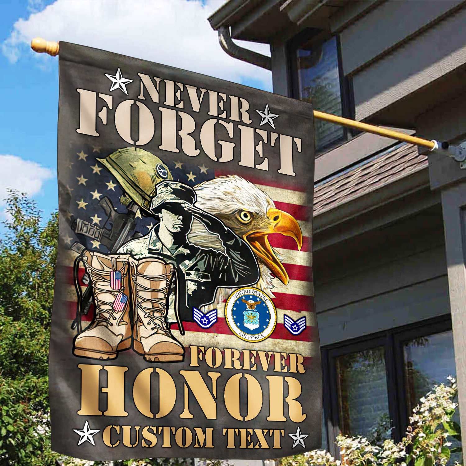 Premium Custom USAF Veteran Flag, Gift For Air Force Veteran, American Flag, Patriotic Flag, Garden Flag, House Flag