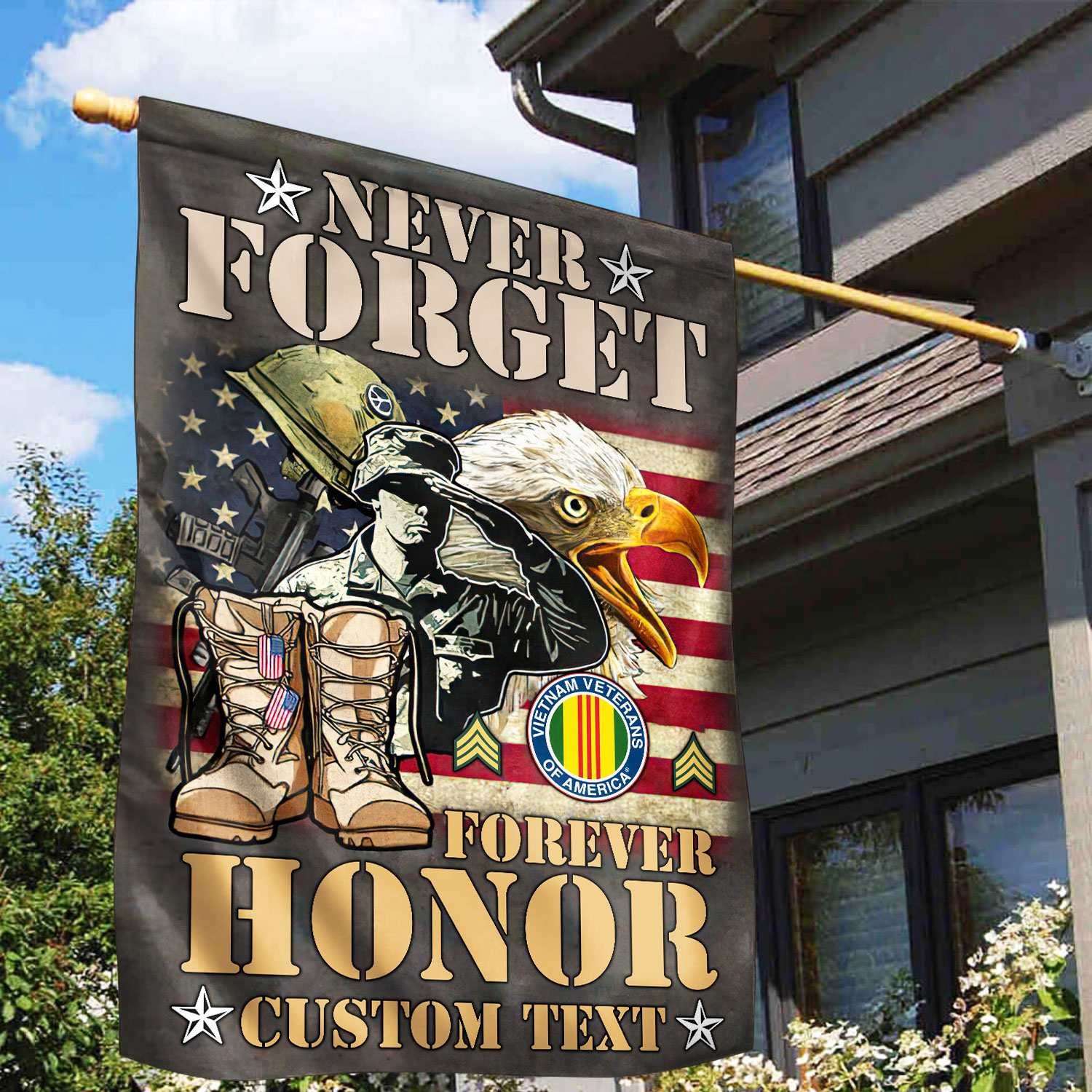 Premium Custom Vietnam Veteran Flag, Gift For Vietnam Veteran, American Flag, Patriotic Flag, Garden Flag, House Flag