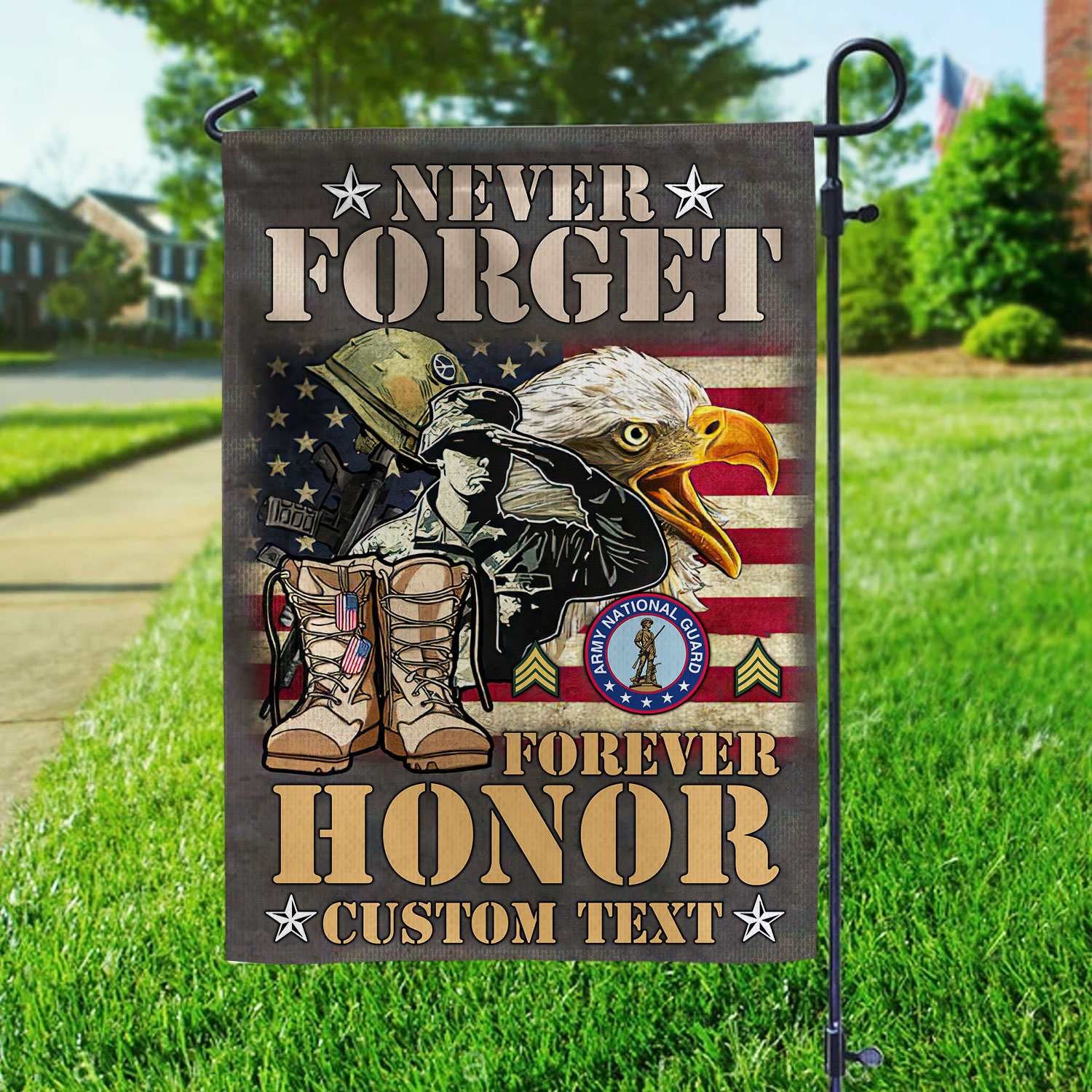 Premium Custom Army National Guard Veteran Flag, Gift For Army National Guard Veteran, American Flag, Patriotic Flag, Garden Flag, House Flag