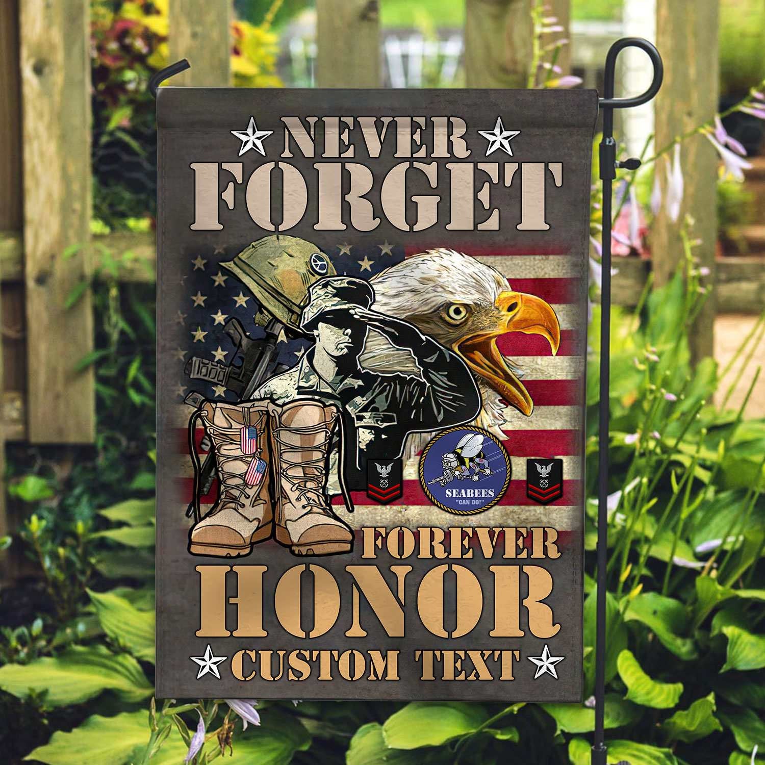 Premium Custom US Seabees Veteran Flag, Gift For Seabees Veteran, American Flag, Patriotic Flag, Garden Flag, House Flag