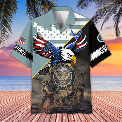 Premium US Veterans Hawaiian Shirt, Gifts For US Veterans, Gifts On Father's Day, Armed Forces Day, Veterans Day.