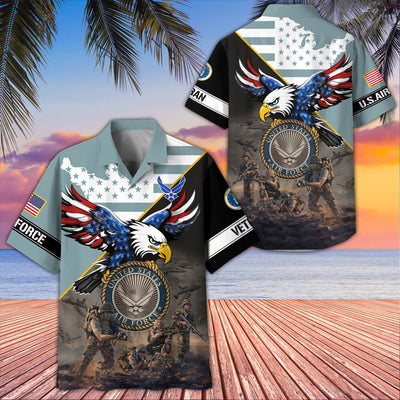 Premium US Veterans Hawaiian Shirt, Gifts For US Veterans, Gifts On Father's Day, Armed Forces Day, Veterans Day.