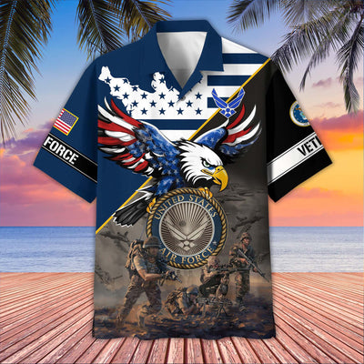 Premium US Veterans Hawaiian Shirt, Gifts For US Veterans, Gifts On Father's Day, Armed Forces Day, Veterans Day.