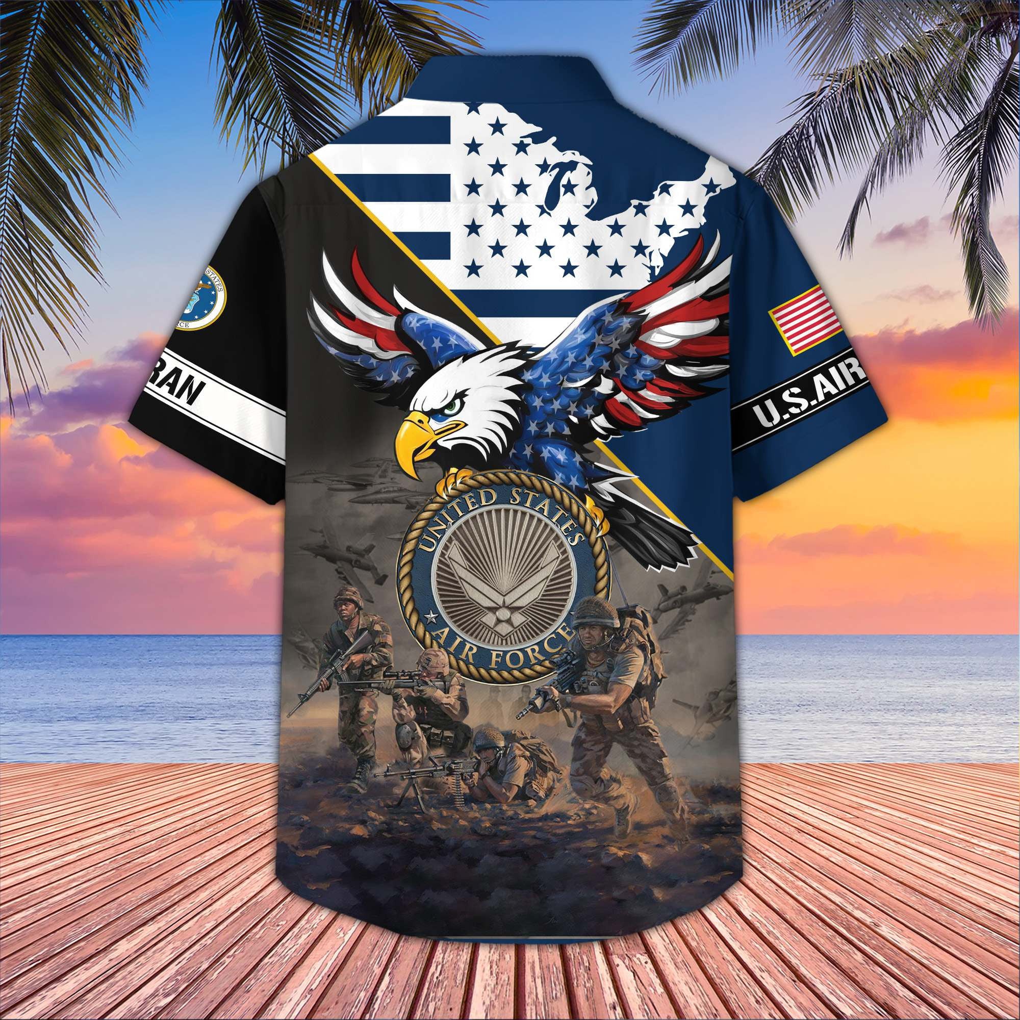 Premium US Veterans Hawaiian Shirt, Gifts For US Veterans, Gifts On Father's Day, Armed Forces Day, Veterans Day.