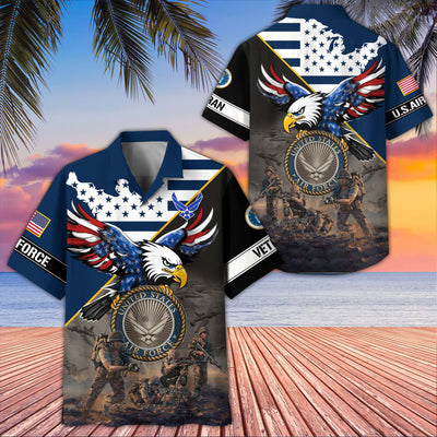 Premium US Veterans Hawaiian Shirt, Gifts For US Veterans, Gifts On Father's Day, Armed Forces Day, Veterans Day.