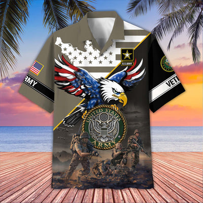 Premium US Veterans Hawaiian Shirt, Gifts For US Veterans, Gifts On Father's Day, Armed Forces Day, Veterans Day.