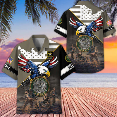 Premium US Veterans Hawaiian Shirt, Gifts For US Veterans, Gifts On Father's Day, Armed Forces Day, Veterans Day.