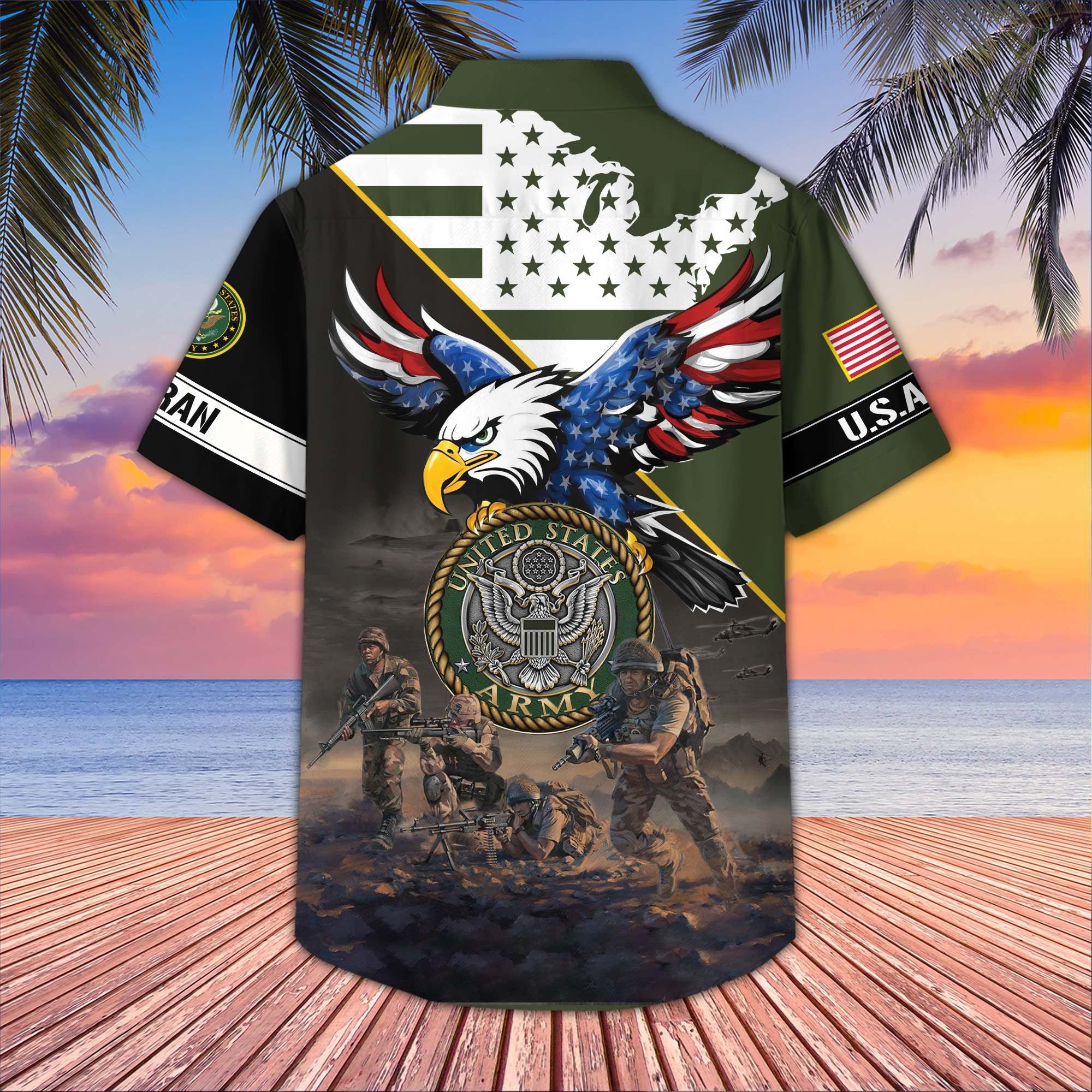 Premium US Veterans Hawaiian Shirt, Gifts For US Veterans, Gifts On Father's Day, Armed Forces Day, Veterans Day.