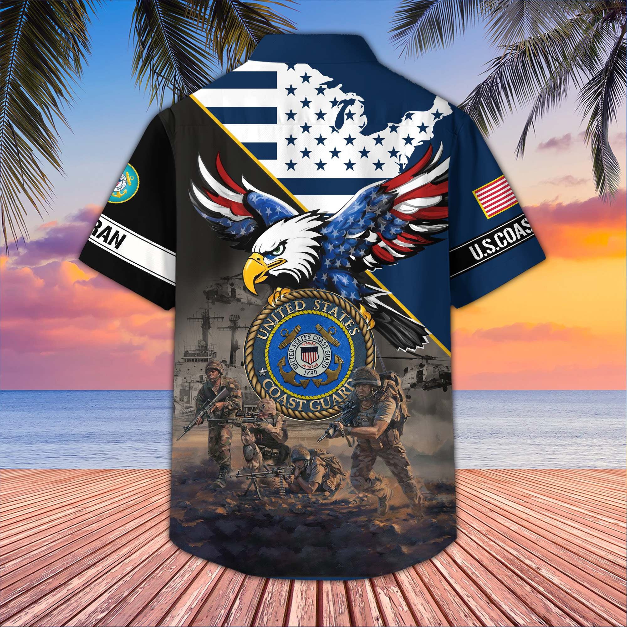 Premium US Veterans Hawaiian Shirt, Gifts For US Veterans, Gifts On Father's Day, Armed Forces Day, Veterans Day.