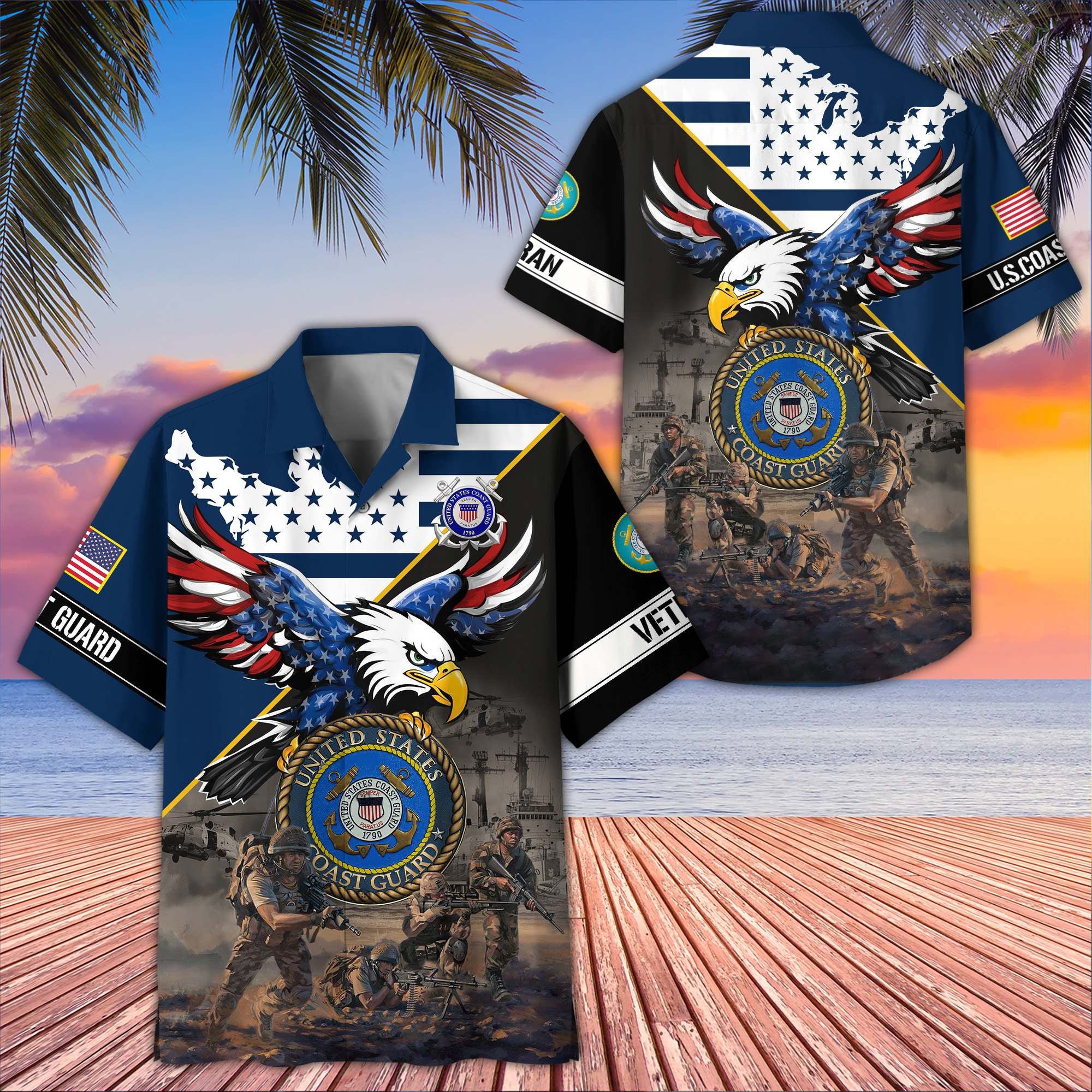 Premium US Veterans Hawaiian Shirt, Gifts For US Veterans, Gifts On Father's Day, Armed Forces Day, Veterans Day.