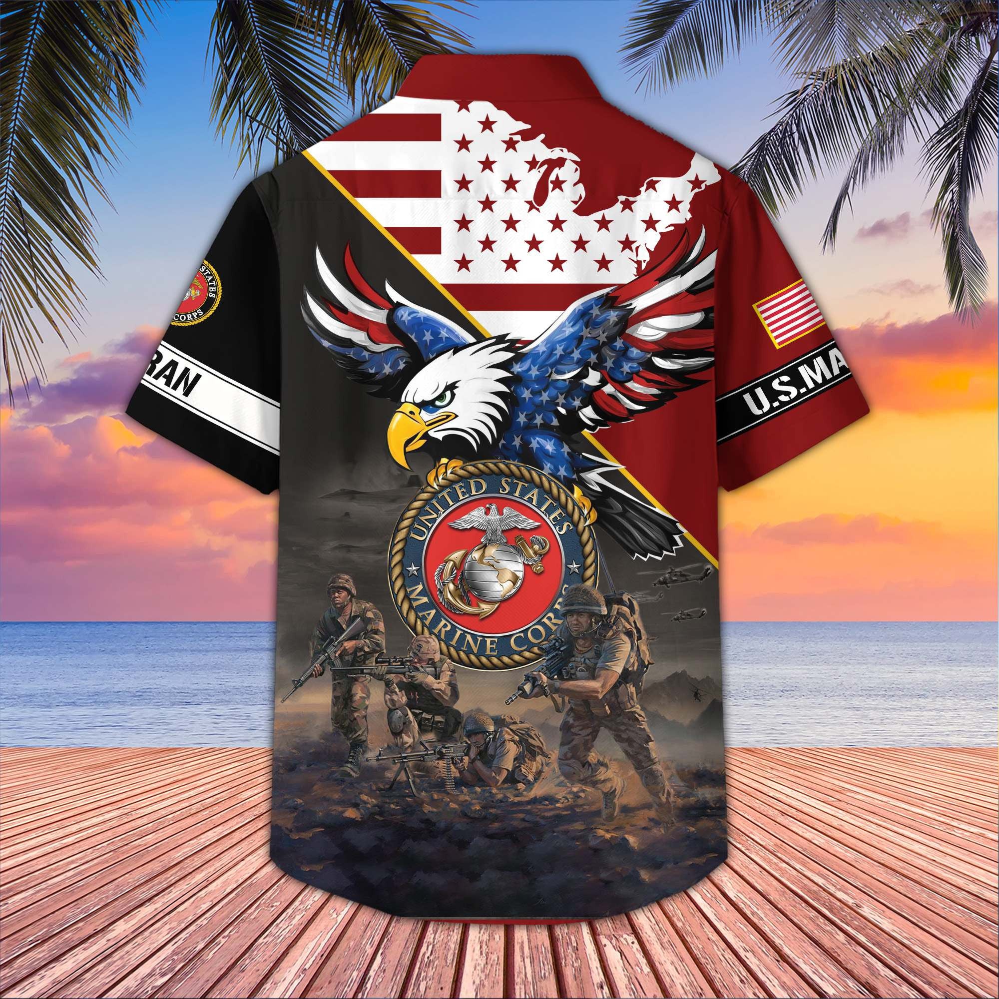 Premium US Veterans Hawaiian Shirt, Gifts For US Veterans, Gifts On Father's Day, Armed Forces Day, Veterans Day.