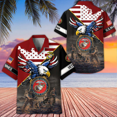 Premium US Veterans Hawaiian Shirt, Gifts For US Veterans, Gifts On Father's Day, Armed Forces Day, Veterans Day.