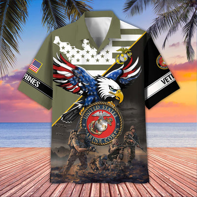 Premium US Veterans Hawaiian Shirt, Gifts For US Veterans, Gifts On Father's Day, Armed Forces Day, Veterans Day.