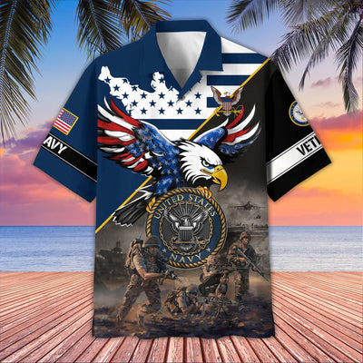Premium US Veterans Hawaiian Shirt, Gifts For US Veterans, Gifts On Father's Day, Armed Forces Day, Veterans Day.