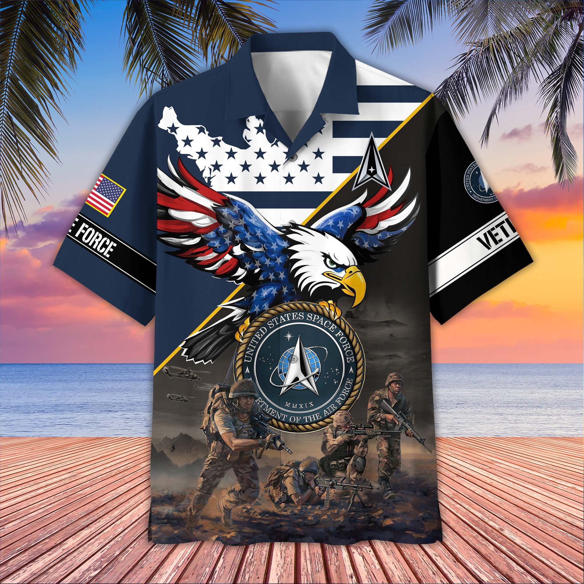 Premium US Veterans Hawaiian Shirt, Gifts For US Veterans, Gifts On Father's Day, Armed Forces Day, Veterans Day.